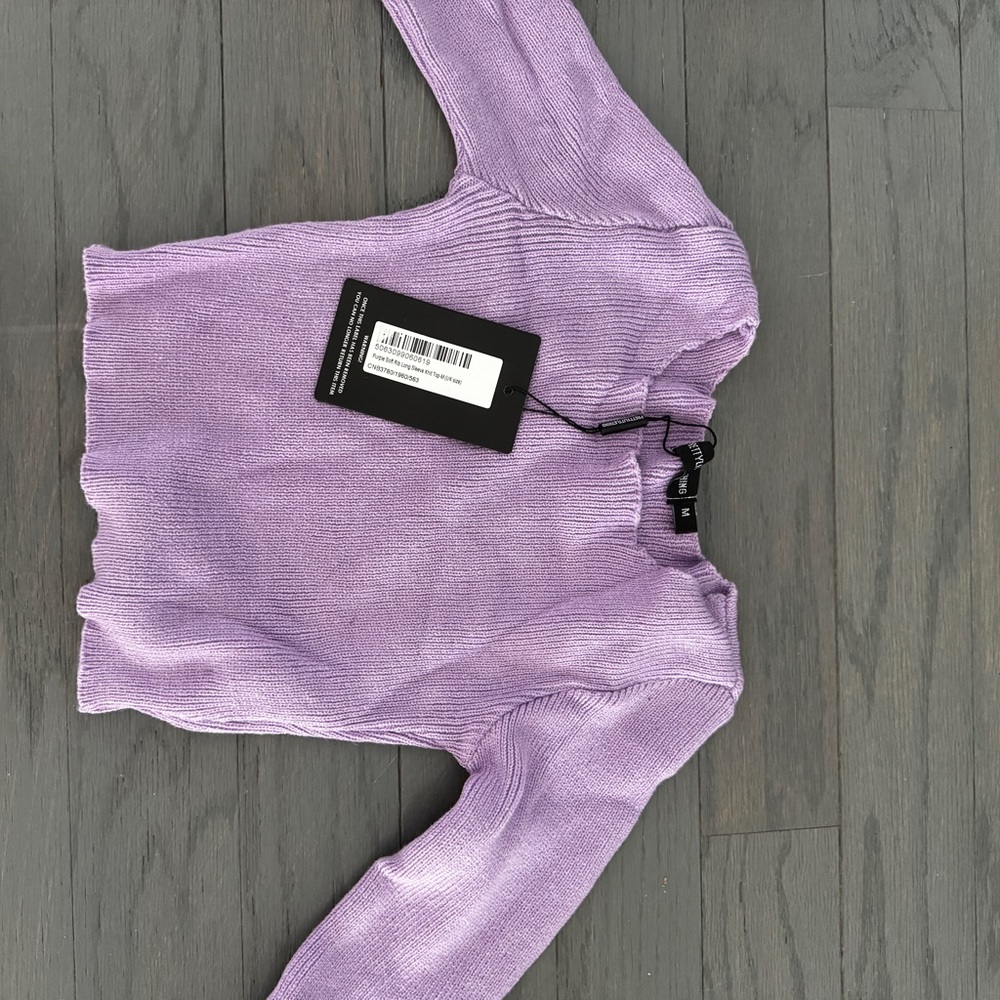 Purple sweater material matching set